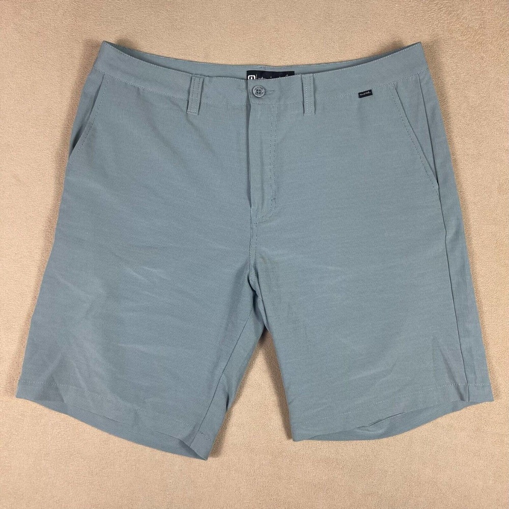Travis Mathew Mens 36 Golf Short Blue Mid Rise Zipper‎ Fly Classic Fit Pockets